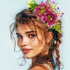 Peine para el cabello de crisantemo de gran tamaño de nuevo estilo transfronterizo, Accesorio para el cabello de girasol artificial estilo bosque para novias, Adorno para la cabeza para sesión de fotos