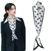 Bufanda de Seda para Mujer 2026 Nuevo Estilo Bufanda para Cuello con Sensación de Lujo, Larga y Rayada para Otoño, Combinable con Camisas, Estilo Coreano, Bufanda Versátil