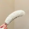 Pinza de Pelo de Felpa con Estampado de Leopardo Estilo Coreano para Mujer, Pinza Banana para Cola de Caballo Alta, Pasador para Moño, Nuevo Accesorio de Pelo de Invierno