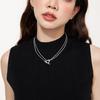 Collar Minimalista de Estilo Fresco con Hebilla Ot para Mujer, Moderno y Versátil, Elegante Cadena Doble para Clavícula de Commuter Estilo Ins