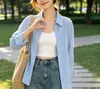 2026 Nueva Camisa de Color Sólido Versátil de Venta Caliente de Verano para Mujeres Menudas Cardigan Elegante con Protección Solar para Mujer Top de Camisa de Tencel