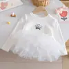 Camiseta de Manga Larga de Dibujos Animados para Niñas 26 Nueva Moda de Primavera Top de Encaje para Bebés Ropa Infantil Versátil Casual 3