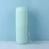 Caja de viaje para cepillos de dientes con rayas verticales, portátil, para lavar la boca, para cepillar la boca, con soporte para pasta de dientes.