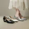 Zapatos Mary Jane para Mujer 2026 Modelo Nuevo, Plateados, Exquisito Estilo Coreano, Suela Suave Cómoda, Versátiles Puntiagudos de Tacón Bajo y Poco Profundos