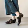 Novidade da Primavera de 2026, Mocassins de Salto Grosso Estilo Retrô de Alta Qualidade para Mulheres, Sapatos Pequenos de Couro Casuais e Confortáveis para o Trabalho e o Dia a Dia