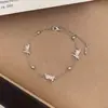 Coleção de pulseiras: borboleta, coração, trevo de quatro folhas, corrente fina simples, versátil para o dia a dia, estilo nicho de alta qualidade, acessórios de menina