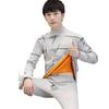 Traje Cálido a Prueba de Frío con Forro de Polar para Hombre, Cuello Medio, Ropa Interior Juvenil Casual, Ropa de Otoño con Forro de Polar y Pantalones, Base