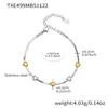 Acero Inoxidable Lazo Corazón Circonita Diamante Completo Colgante Cadena de Cuchilla Pulsera Collar Juego de Joyería Chapado en Oro Real de 18K