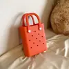 Bolsa de Playa Eva Bolsa de Gelatina Colorida Diseño Ligero Bolso de Mano Mini DIY Bolsa Versátil de Moda para Compras y Viajes