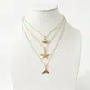 Cadena de Perlas Oceánicas de Venta Caliente Transfronteriza Europea y Americana Cadena para Clavícula de Mujer Colgante de Estrella de Mar y Concha Collar Multicapa Apilable Venta al por Mayor