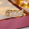 Nuevo Anillo de Fila Completa de Diamantes, Anillo Marqués, Anillo Delgado Apilable Simple y Único, Estilo de Moda y Tendencia de Luoxi Temple Jewelry