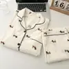 Algodón Nube Mayorista Transfronterizo Pijamas Nuevos para Mujer Primavera y Otoño Manga Larga Dulce Dibujos Animados Conjunto de Ropa para el Hogar Pijamas de Mujer