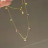 2025 Nova Colar Arco-Íris Ou Ruofeng Feminino Verão Doce Flash Dopamina Pingente de Diamante Corrente Avançada na Clavícula