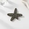 Grampo de Cabelo Estrela do Mar com Brilho Diamante Simples Elegante para Mulheres Presilha Bico de Pato de Alta Qualidade Presilha Lateral Frontal Doce para Meio Rabo