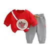 Ropa de Otoño Nueva para Bebé 2023 Estilo Coreano 0-3 Años Niños y Niñas Ropa de Moda de Animales para Bebé Conjunto de Dos Piezas Lote