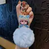 Chaveiro Criativo de Bola de Pelo Boneco Panda Pingente de Bolsa Boneco de Máquina de Garra Chaveiro de Carro Casal Pequeno Presente