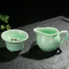 Juego de Té Celadón con Gaiwan, Tetera, Tazas con Forma de Pez y Accesorios