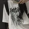 2025 Comércio Exterior Padrão Europeu e Americano Camiseta Feminina Verão Manga Curta Solta Peculiar Camiseta Feminina Atacado