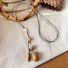 Cuerda de Cera Cuentas de Madera Colgante de Bellota Caqui Cadena para Clavícula Estilo Étnico Chino Nuevo Cadena Retro Nicho de Gama Alta