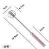Batidor Mezclador de Acero Inoxidable Semiautomático de Mano para Uso Doméstico en Repostería, Batidor de Huevos, Batidora Manual de Crema