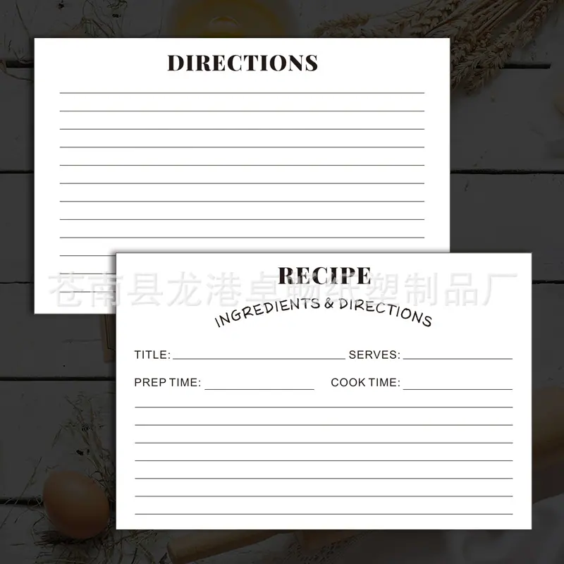 亚马逊热卖食谱卡 配料卡 recipes定制