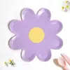 Plato de Cena Little Daisy de 7 pulgadas Entorno de Picnic Vajilla de Papel Ecológica Decoración de Fiesta de Cumpleaños Infantil Plato para Pastel Plato de Papel