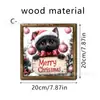 Cartel de Bienvenida Navideño Transfronterizo Gato Negro Pequeño Sala de Estar Pasillo Restaurante Lujo Ligero Accesorios de Pared de Fondo Pintura Decorativa