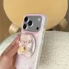 Funda de teléfono magnética con soporte de oso de helado lindo 17promax adecuada para 16pro magnética de doble capa 15Proma