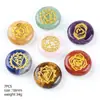 Set de discos de cristal natural transfronterizo, parches con forma de corazón de los 7 chakras, símbolo de yoga meditación adorno de piedra natural