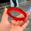 Pulsera de Calcedonia Ágata Rojo Sangre de Paloma Tipo Hielo Alto Hielo, Pulsera de Barra Plana de Jade Rojo, Venta Directa de Fábrica, Envío Directo de Una Pieza