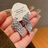 Pendientes de Plata con Aguja de Plata y Zirconia con Forma de Hoja y Espiga de Trigo Estilo Coreano Lujo Ligero Moda Pendientes de Botón de Alta Gama con Sentido de Diseño Pendientes de Nicho