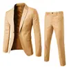 Traje Traje Hombre Dos Piezas Negocios Profesional Formal Estilo Coreano Delgado Padrinos Novio Boda