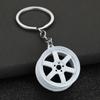 Regalo Creativo Rueda Modificada para Coche Llavero de Metal Turboalimentado Publicitario Colgante de Cadena de Eslabones para Cintura