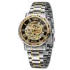 T-WINNER8012 nuevo movimiento mecánico semiautomático azul zafiro fresco reloj para hombre con correa de acero regalo