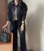 Chaqueta Coreana de Moda y Casual, Cárdigan Delgado de Longitud Media, Cortavientos Estilo Camisa con Cintura de Cordón