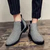 Botas Martin para Hombre, Botas de Cuero de Moda Estilo Coreano, Botas Chelsea Británicas, Botines Cortos para Hombre con Punta Elevadores de Altura, Zapatos Casuales de Caña Alta