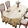 Toalha de mesa retrô americana, à prova d'água, à prova de óleo, lavável, resistente ao calor, capa de mesa de jantar oval, capa de mesa de PVC, pano protetor