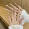 Parches para Manicura de Uñas Portátiles al por Mayor Hielo Transparente Puro Lust Camelia Mariposa Pegatinas de Uñas Terminadas Uñas Postizas Removibles