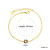 Pulseira Cruzada Europeia e Americana Flor de Sete Pétalas Estilo Ins Fresca e Doce Acessório de Mão Floral Pulseira de Aço Inoxidável Banhada a Ouro 18K