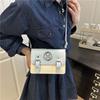 Bolso Pequeño Cuadrado de Hombro Cruzado tipo Mensajero para Viajes Diarios, con Bloques de Color, Lindo, para Niña, con Lazo, Cambridge 2026 Nuevo Verano