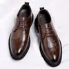 Sapatos masculinos de couro autênticos da marca Dragonfly, novos, para negócios casuais, com aumento de altura, respiráveis, antiderrapantes, formais, estilosos e versáteis