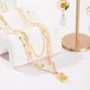 Colar Europeu e Americano Transfronteiriço Nova Moda Geométrico Multicamadas Pingente Quadrado de Zircônia Colar de Joias Tendência Personalizada