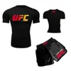 Traje de Entrenamiento para Sparring Traje UFC para Hombre Boxeo Ajustado Ropa de Secado Rápido Muay Thai Lucha Shorts de Manga Corta Gimnasio Lucha