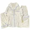 Pijama de Algodón Estilo Ins Simple de Estrellas y Nubes Tallas Grandes para Mujer Conjunto de Tres Piezas Verano Manga Corta Shorts y Pantalones Largos Ropa para el Hogar