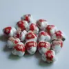 Decalque em Forma de Coração Cerâmica Colorida Furo Médio Contas de Cerâmica Estilo Chinês Artesanal Acessórios DIY Acessórios para Pulseira Colar Material