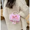 Bolsa para Niña Estilo Coreano Otoño e Invierno con Lazo Camelia Perla Portátil Encaje Encaje Bolsa Cruzada para Guardería