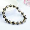 Pulsera de Cuentas Dzi de Tres Ojos Blanco y Negro de Guan Yu Pulsera de Ágata Estilo Étnico Venta al por Mayor de Fábrica Dropshipping S3063003