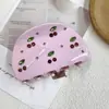 Novo Prendedor de Cabelo Cereja de Acetato, Estilo Coreano Doce com Strass Meia-Lua para a Parte de Trás da Cabeça, Prendedor de Cabelo Atacado de Origem Yiwu