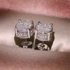 Long Rui Europa e Estados Unidos quente cheio de diamante hip hop brincos masculinos imitação zircão micro incrustação chapeamento brincos redondos Amazon atacado