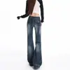 Jeans acampanados retro de cintura baja estilo Yimengling transfronterizos 2026 para mujer, cintura baja estilo americano, elásticos, versátiles y no ajustados